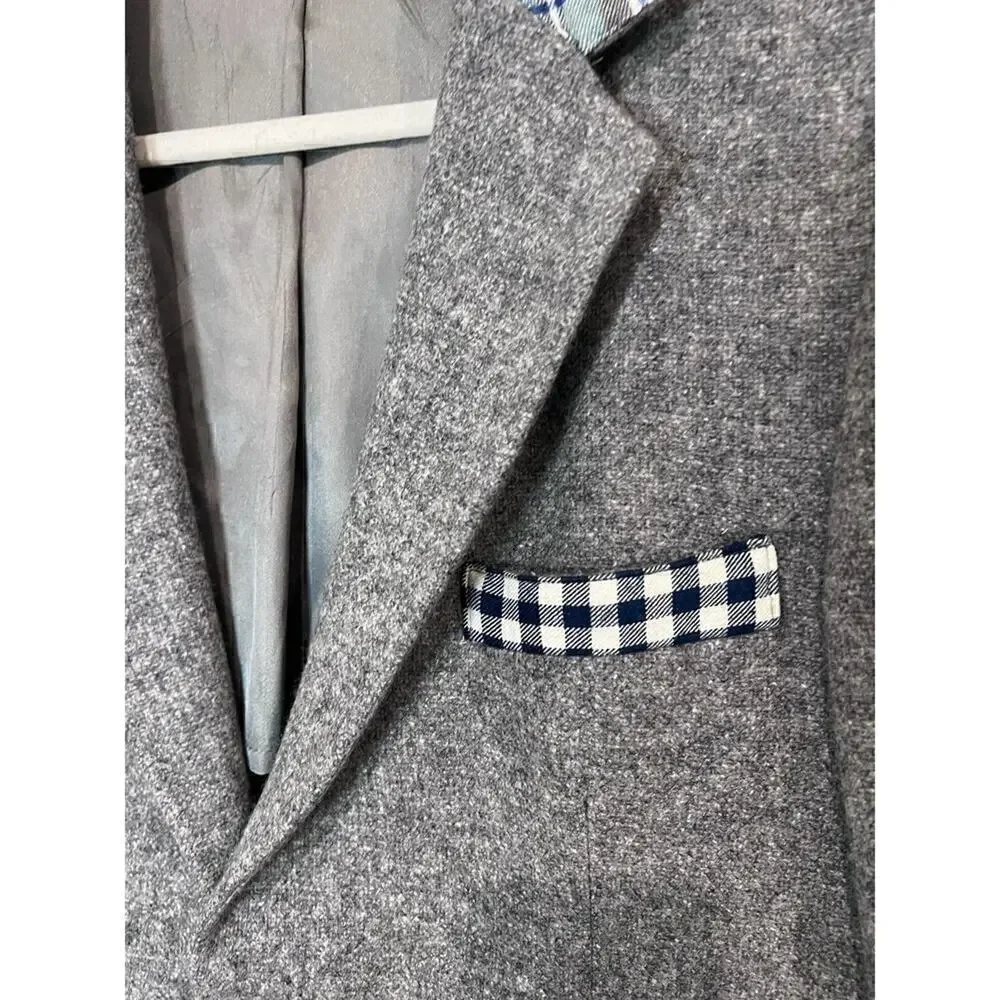 Recycle Brand Pure Wool Gray Flannel Sport Coat – Made in Italy – 40R dad core
